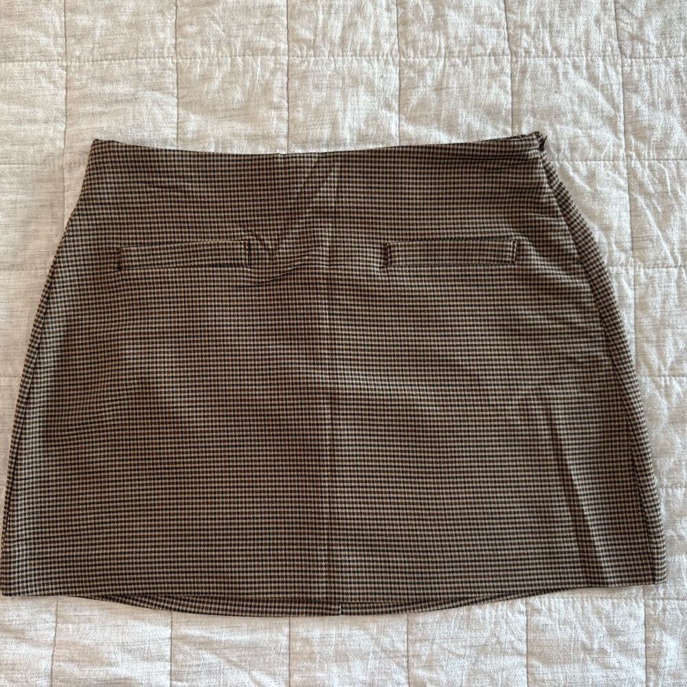 A New Day Tan Houndstooth Skirt